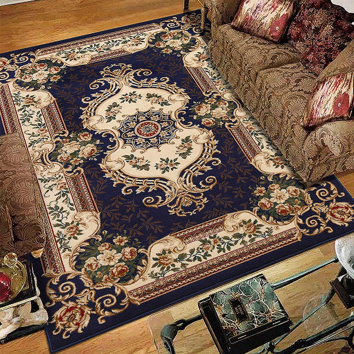Lisslune | Olden Floral Printed Carpet Multicolored Synthetic Area Rug Pet Friendly Easy Care Indoor Cover for Living Room