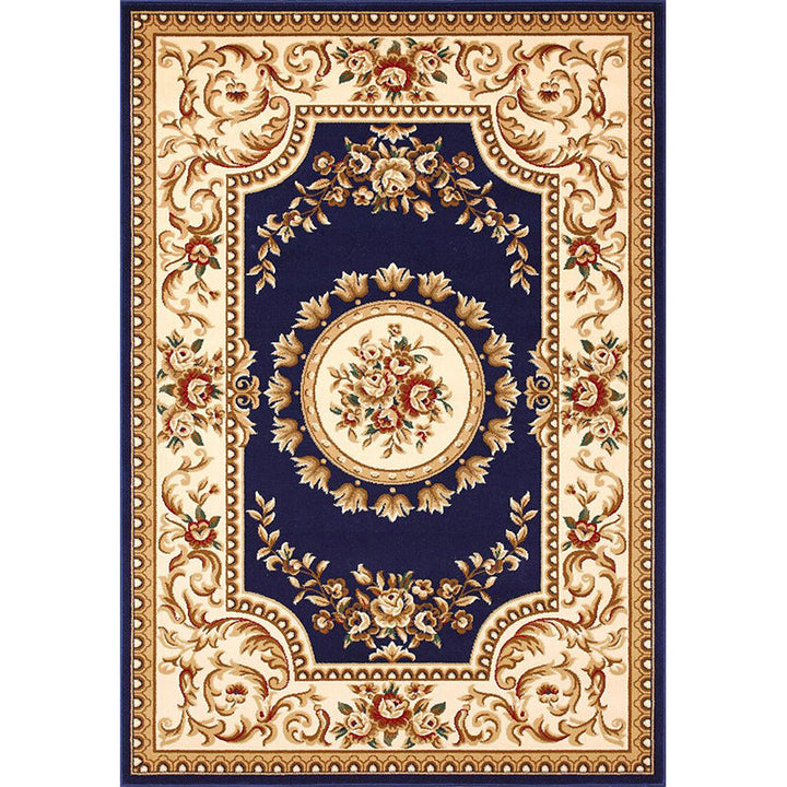 Lisslune | Olden Floral Printed Carpet Multicolored Synthetic Area Rug Pet Friendly Easy Care Indoor Cover for Living Room