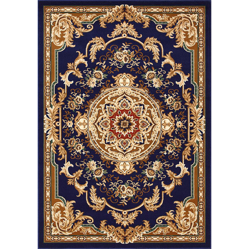 Lisslune | Olden Floral Printed Carpet Multicolored Synthetic Area Rug Pet Friendly Easy Care Indoor Cover for Living Room