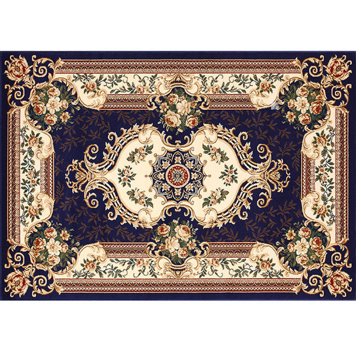 Lisslune | Olden Floral Printed Carpet Multicolored Synthetic Area Rug Pet Friendly Easy Care Indoor Cover for Living Room