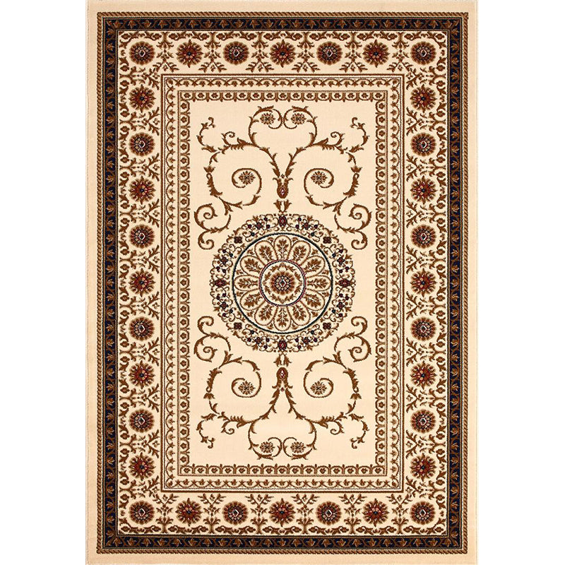 Lisslune | Olden Floral Printed Carpet Multicolored Synthetic Area Rug Pet Friendly Easy Care Indoor Cover for Living Room