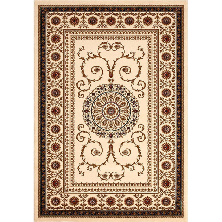 Lisslune | Olden Floral Printed Carpet Multicolored Synthetic Area Rug Pet Friendly Easy Care Indoor Cover for Living Room