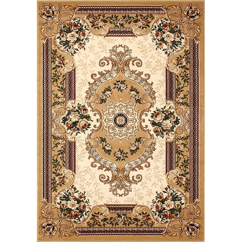 Lisslune | Olden Floral Printed Carpet Multicolored Synthetic Area Rug Pet Friendly Easy Care Indoor Cover for Living Room