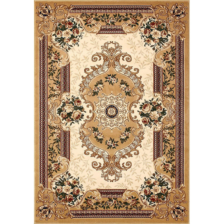 Lisslune | Olden Floral Printed Carpet Multicolored Synthetic Area Rug Pet Friendly Easy Care Indoor Cover for Living Room
