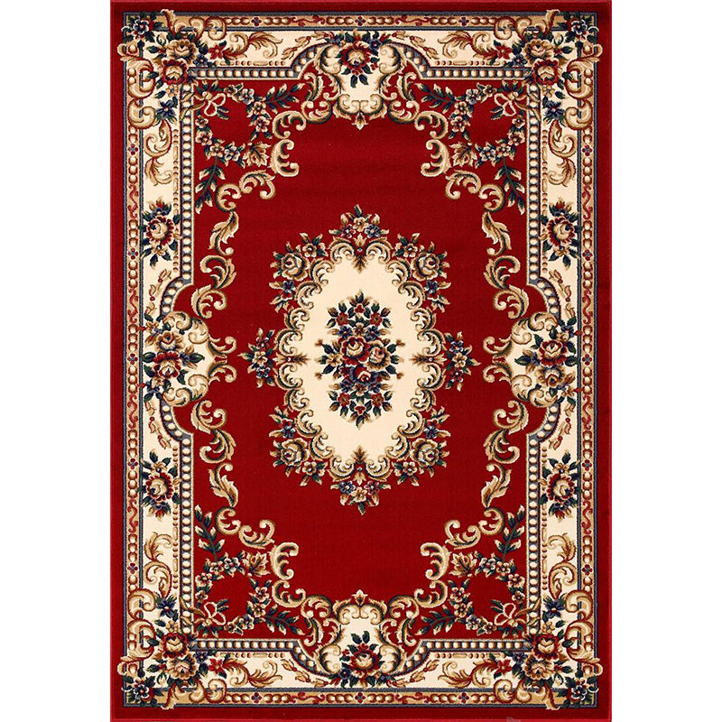 Lisslune | Olden Floral Printed Carpet Multicolored Synthetic Area Rug Pet Friendly Easy Care Indoor Cover for Living Room