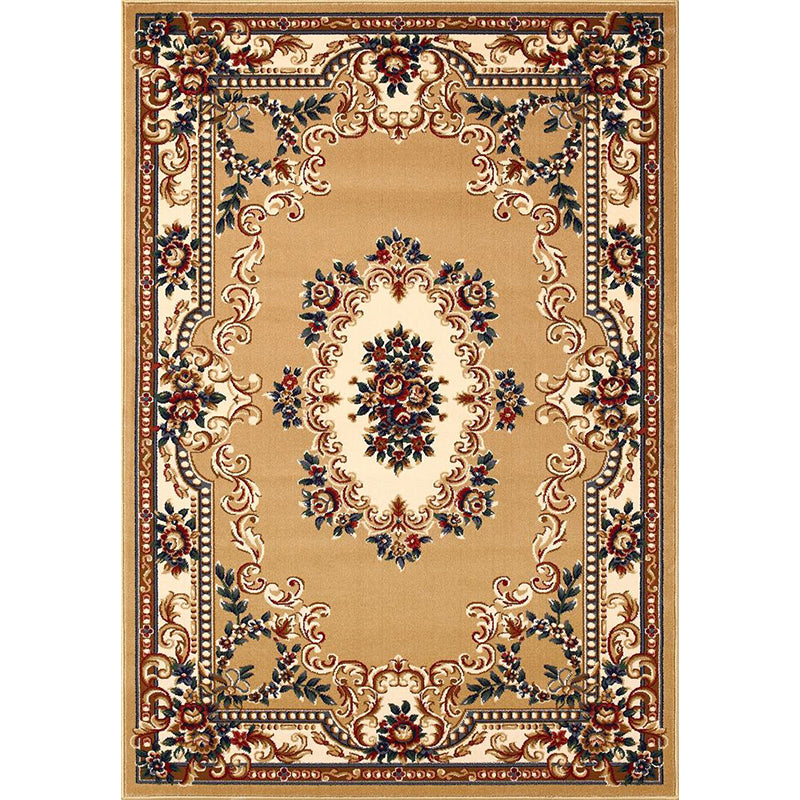 Lisslune | Olden Floral Printed Carpet Multicolored Synthetic Area Rug Pet Friendly Easy Care Indoor Cover for Living Room