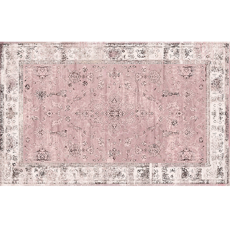Lisslune | Retro geometric pattern carpet multicolored synthetic area carpet non-slip pet-friendly washable carpet for room