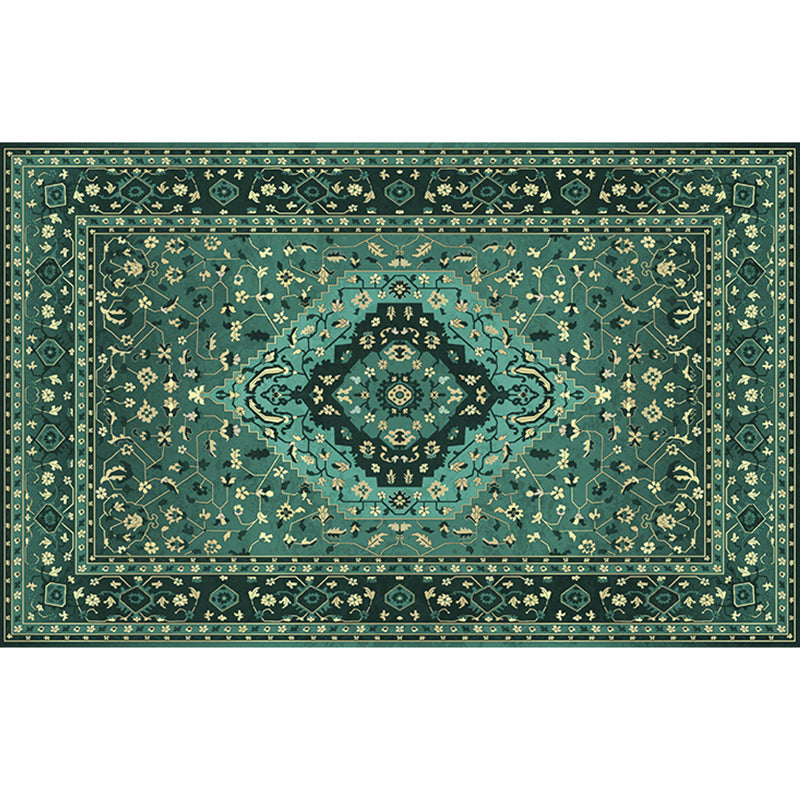 Lisslune | Retro geometric pattern carpet multicolored synthetic area carpet non-slip pet-friendly washable carpet for room