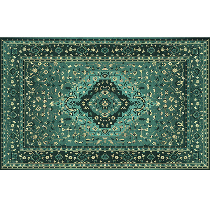 Lisslune | Retro geometric pattern carpet multicolored synthetic area carpet non-slip pet-friendly washable carpet for room