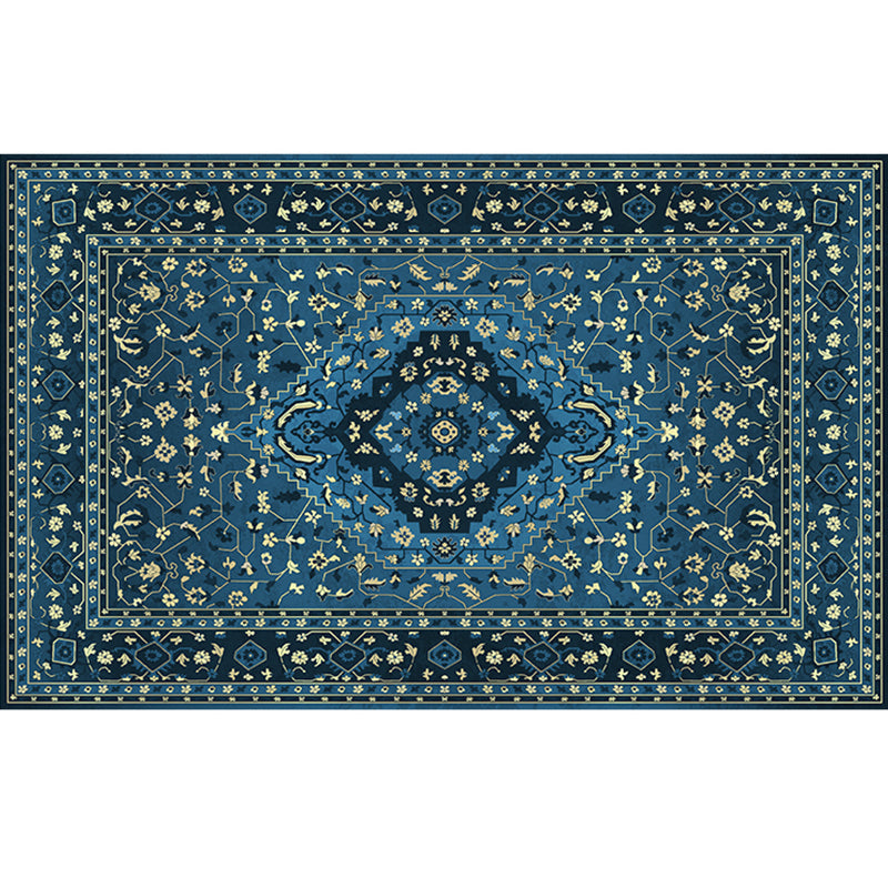 Lisslune | Retro geometric pattern carpet multicolored synthetic area carpet non-slip pet-friendly washable carpet for room