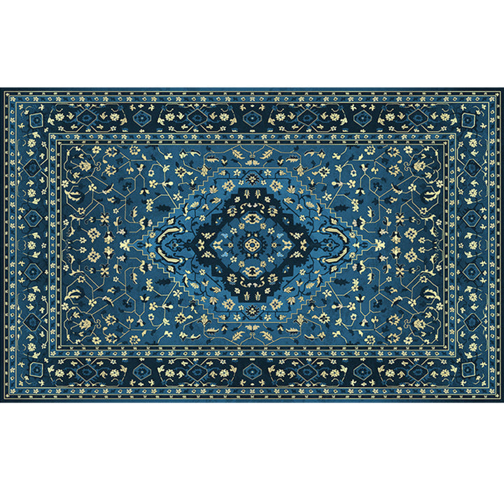 Lisslune | Retro geometric pattern carpet multicolored synthetic area carpet non-slip pet-friendly washable carpet for room