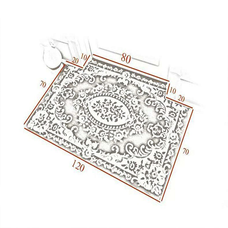 Lisslune | Multicolored bedroom rug Shabby Chic floral pattern area rug acrylic non-slip backing stain-resistant rug