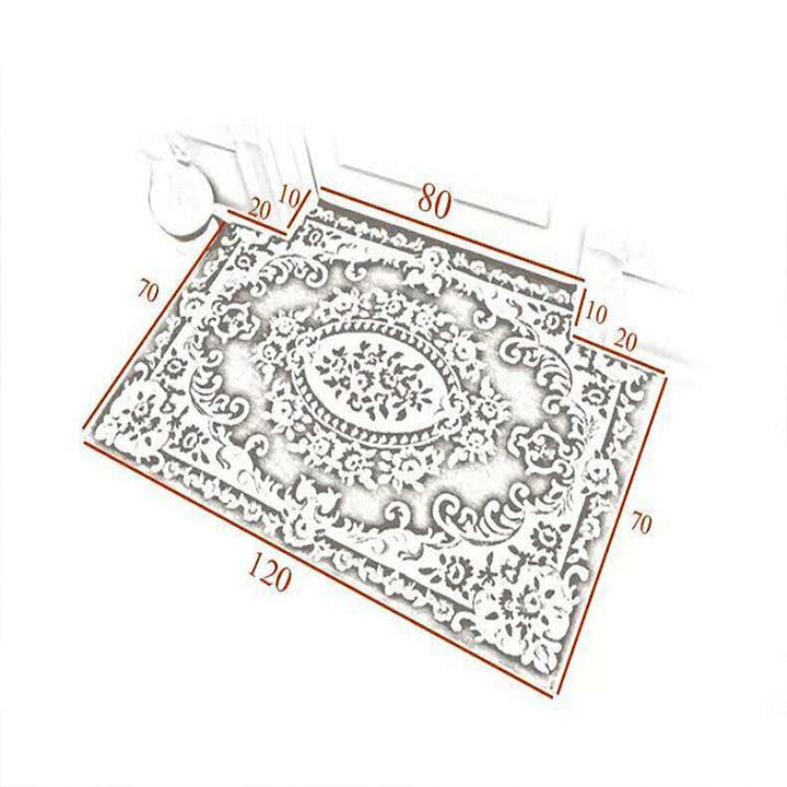 Lisslune | Multicolored bedroom rug Shabby Chic floral pattern area rug acrylic non-slip backing stain-resistant rug