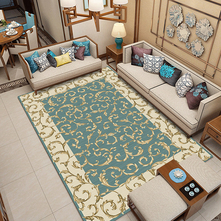 Lisslune | Classic printed rug with floral pattern multicolored indoor rug non-slip backing pet-friendly rug
