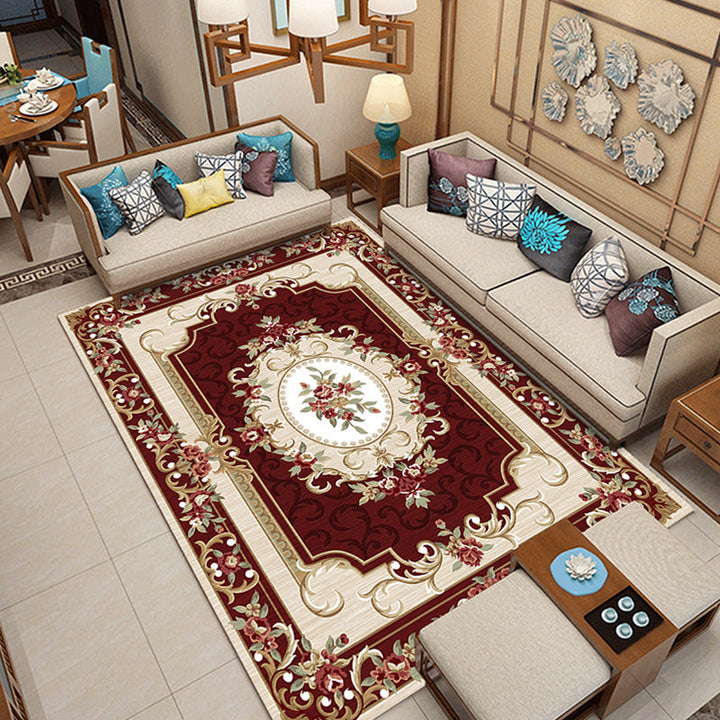 Lisslune | Classic printed rug with floral pattern multicolored indoor rug non-slip backing pet-friendly rug