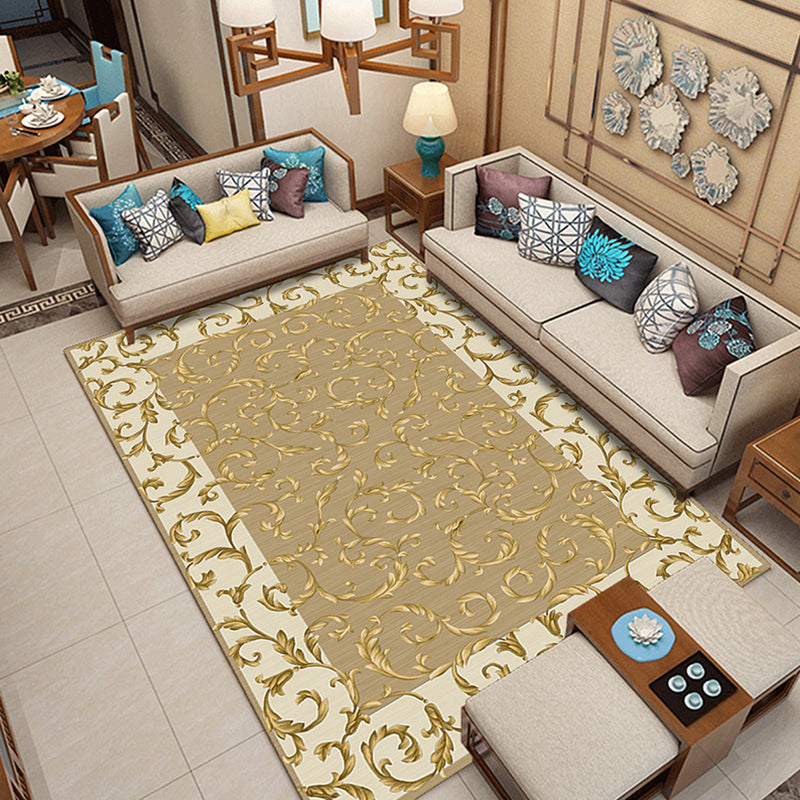 Lisslune | Classic printed rug with floral pattern multicolored indoor rug non-slip backing pet-friendly rug