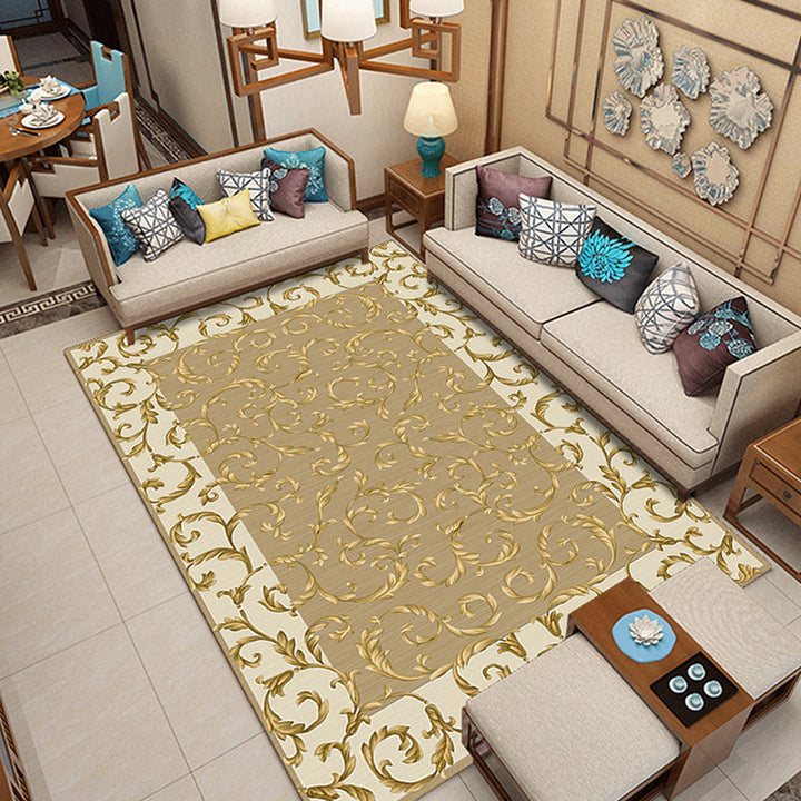 Lisslune | Classic printed rug with floral pattern multicolored indoor rug non-slip backing pet-friendly rug