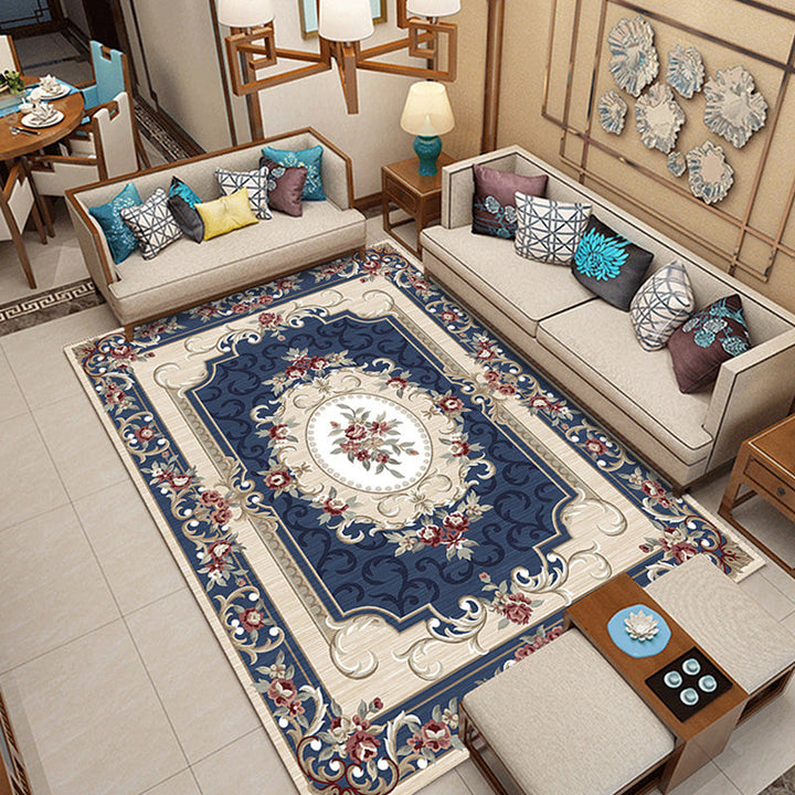 Lisslune | Classic printed rug with floral pattern multicolored indoor rug non-slip backing pet-friendly rug