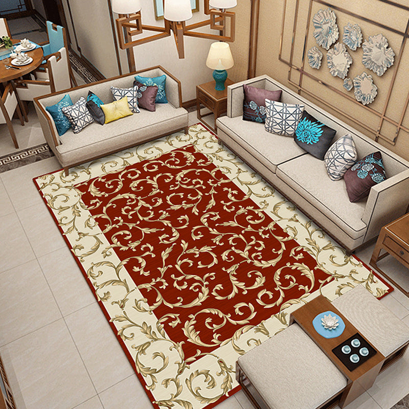 Lisslune | Classic printed rug with floral pattern multicolored indoor rug non-slip backing pet-friendly rug