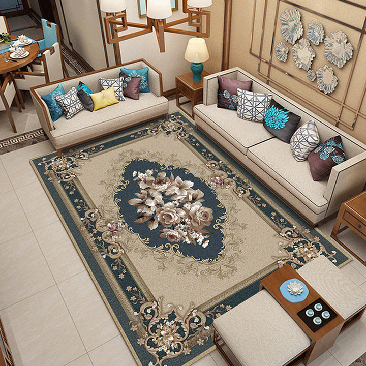 Lisslune | Classic printed rug with floral pattern multicolored indoor rug non-slip backing pet-friendly rug