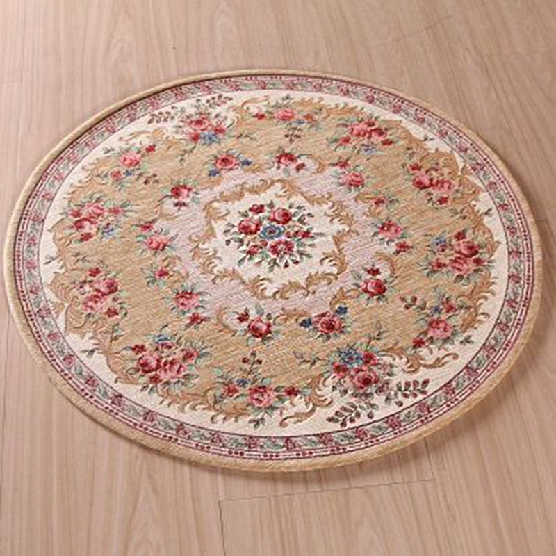 Lisslune | Olden Room Rug Multicolor Flower Pattern Outdoor Rug Polypropylene Non-slip Washable Pet Friendly Indoor Rug