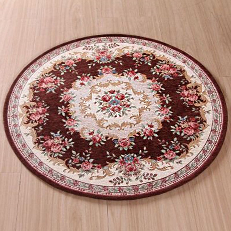 Lisslune | Olden Room Rug Multicolor Flower Pattern Outdoor Rug Polypropylene Non-slip Washable Pet Friendly Indoor Rug