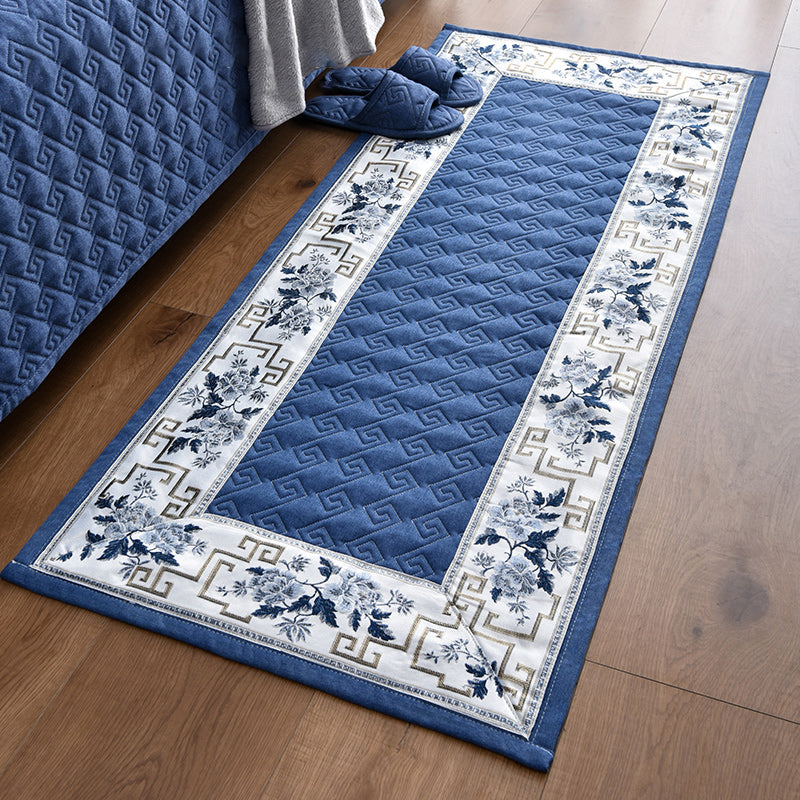 Lisslune | Multi-colored Asia Rug Polypropylene Flower Print Carpet Non-slip Backing Pet-friendly Carpet for Bedroom