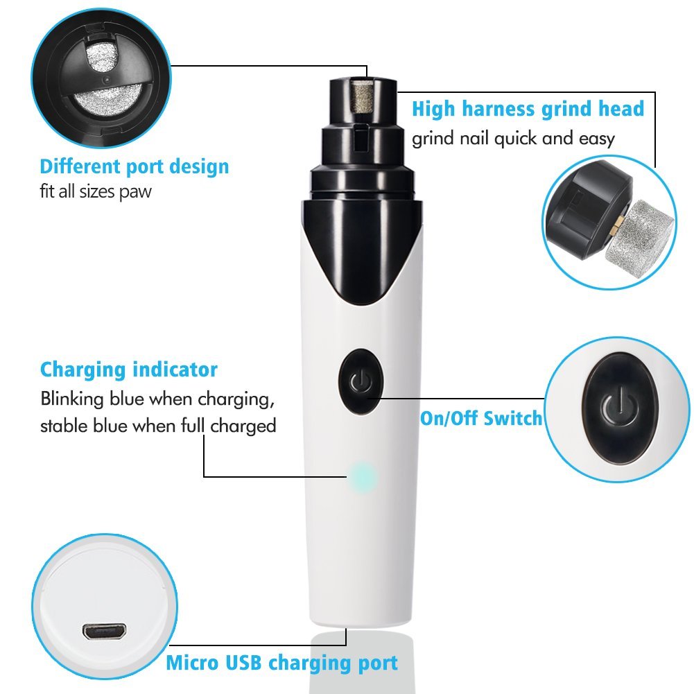 Lisslune | Rechargeable Pet Nail Grinder Soundless Good for Pet's Health