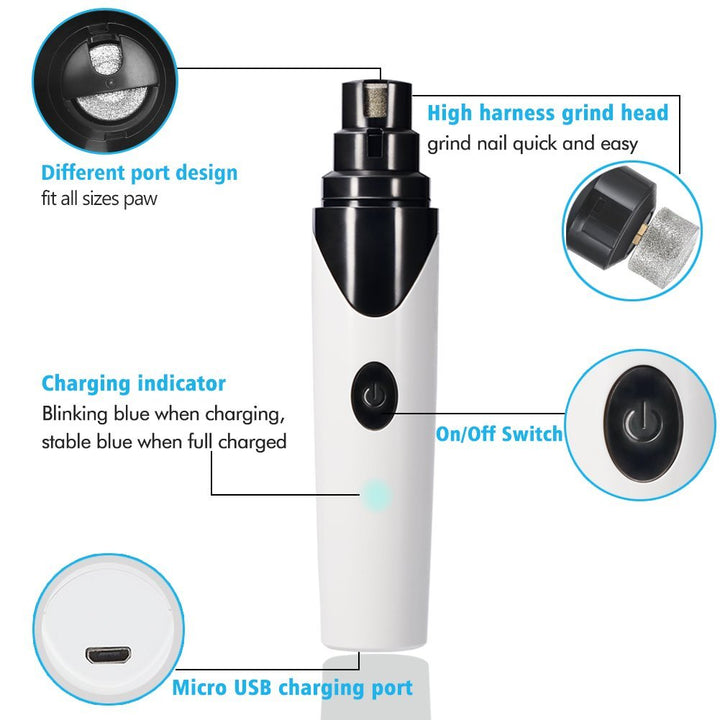Lisslune | Rechargeable Pet Nail Grinder Soundless Good for Pet's Health