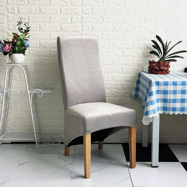 Lisslune | Stretch Velvet XL Size Dining Chair Covers x4 | Soft. Stretchable & Non-Slip for Home Dining Room Decoration