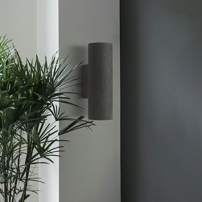 Lisslune | Nordic 2-Bulb Up and Down Light Cylindrical Wall Lamp Sconces with Terrazzo Shade for Stairs