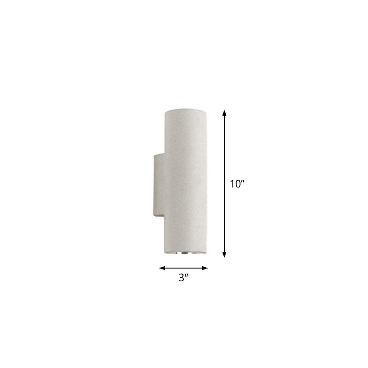 Lisslune | Nordic 2-Bulb Up and Down Light Cylindrical Wall Lamp Sconces with Terrazzo Shade for Stairs