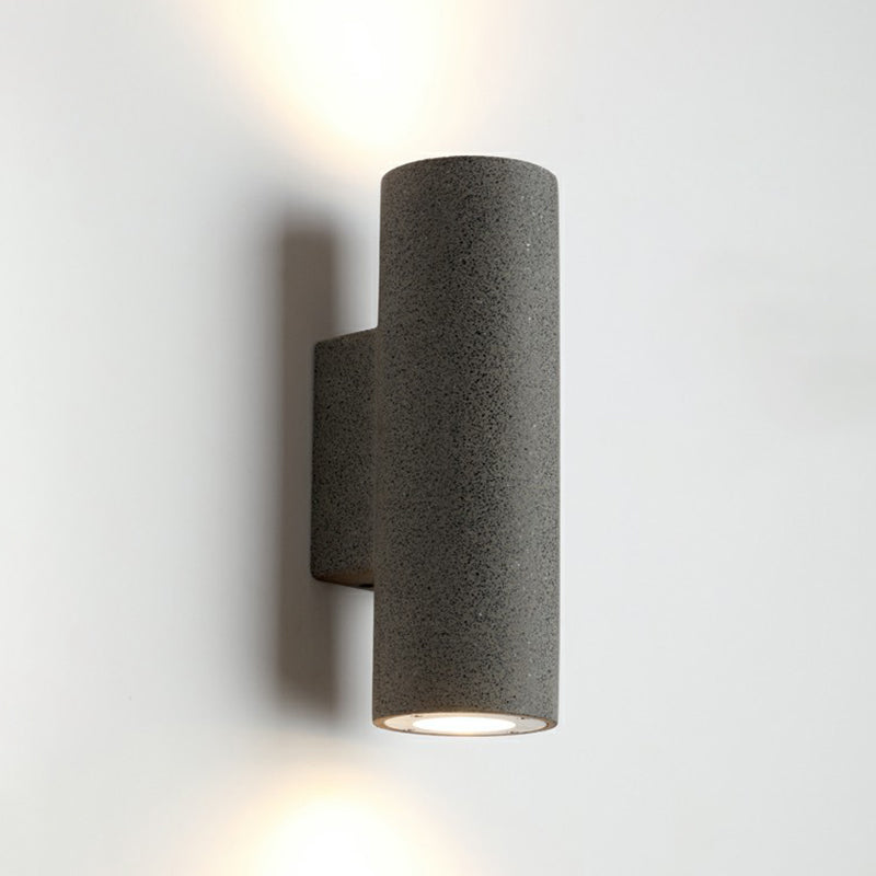 Lisslune | Nordic 2-Bulb Up and Down Light Cylindrical Wall Lamp Sconces with Terrazzo Shade for Stairs