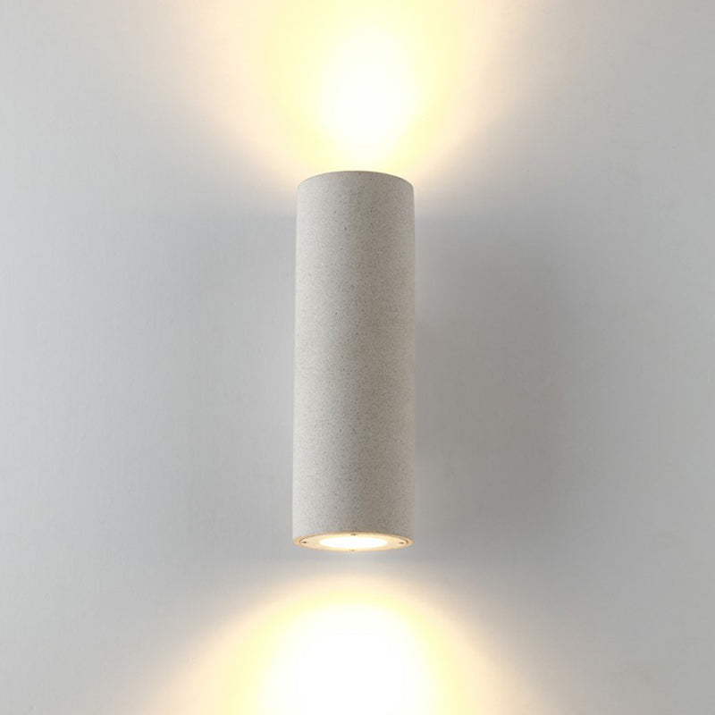 Lisslune | Nordic 2-Bulb Up and Down Light Cylindrical Wall Lamp Sconces with Terrazzo Shade for Stairs