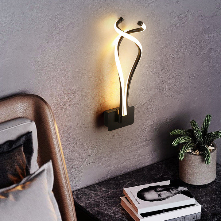 Lisslune | Rotating LED Wall Light Art Deco Metal Wall Mount Light Fixture for Bedroom
