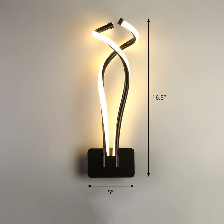 Lisslune | Rotating LED Wall Light Art Deco Metal Wall Mount Light Fixture for Bedroom