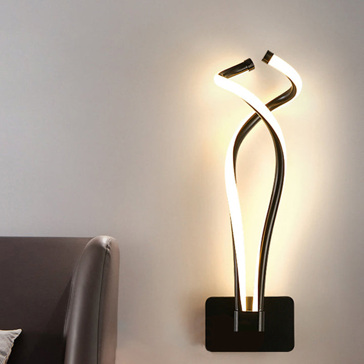 Lisslune | Rotating LED Wall Light Art Deco Metal Wall Mount Light Fixture for Bedroom