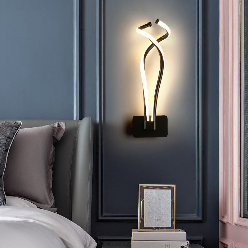 Lisslune | Rotating LED Wall Light Art Deco Metal Wall Mount Light Fixture for Bedroom