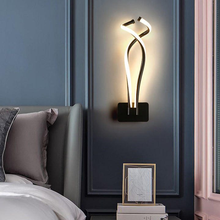 Lisslune | Rotating LED Wall Light Art Deco Metal Wall Mount Light Fixture for Bedroom