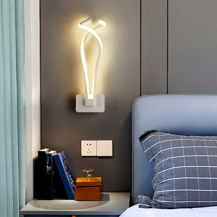 Lisslune | Rotating LED Wall Light Art Deco Metal Wall Mount Light Fixture for Bedroom