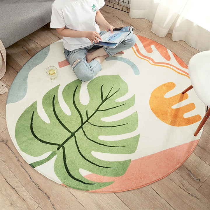 Lisslune | Modern Living Room Rug Multicolor Color Block Indoor Rug Synthetic Non-Slip Stain Resistant Rug