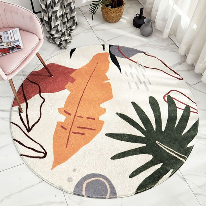 Lisslune | Modern Living Room Rug Multicolor Color Block Indoor Rug Synthetic Non-Slip Stain Resistant Rug
