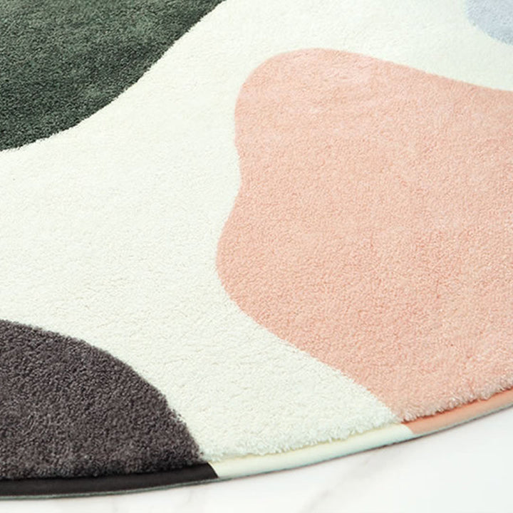 Lisslune | Modern Living Room Rug Multicolor Color Block Indoor Rug Synthetic Non-Slip Stain Resistant Rug