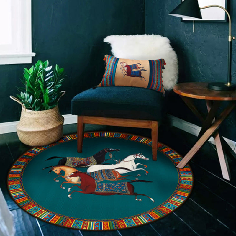 Lisslune | Modern bedroom carpet Multicolor animal print indoor carpet Polyester non-slip backing pet-friendly rug