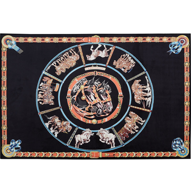 Lisslune | Modern bedroom carpet Multicolor animal print indoor carpet Polyester non-slip backing pet-friendly rug