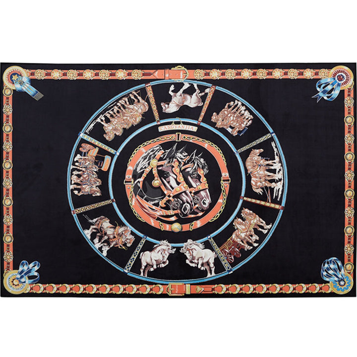 Lisslune | Modern bedroom carpet Multicolor animal print indoor carpet Polyester non-slip backing pet-friendly rug