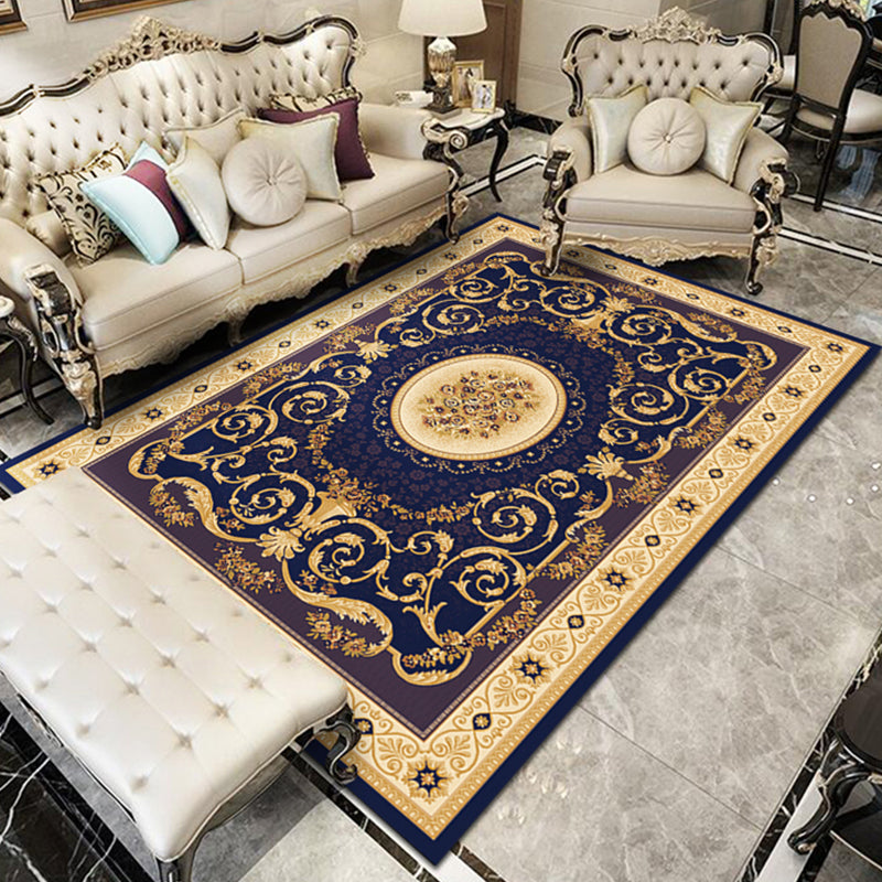Lisslune | Nostalgia Floral Printed Rug Multicolor Synthetic Indoor Rug Non-Slip Backing Washable Rug for the Living Room