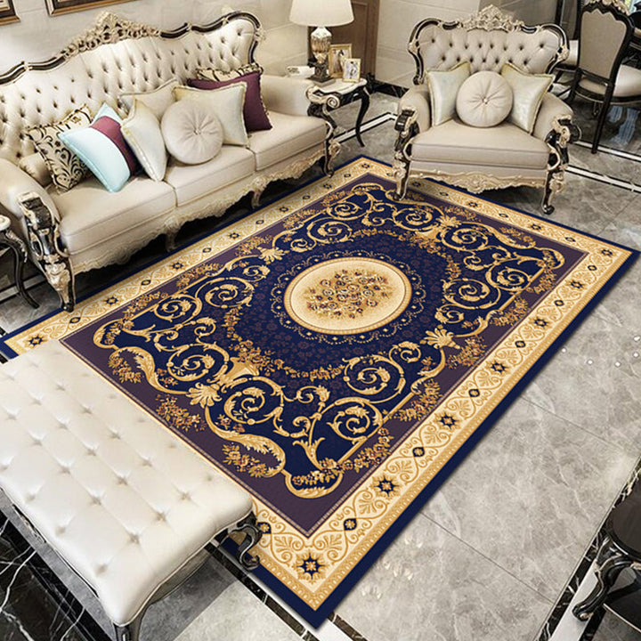 Lisslune | Nostalgia Floral Printed Rug Multicolor Synthetic Indoor Rug Non-Slip Backing Washable Rug for the Living Room