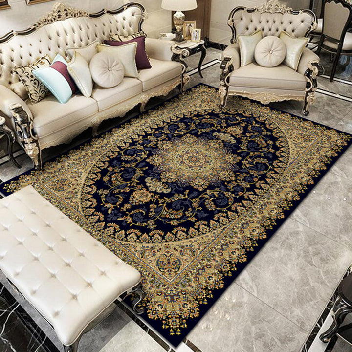 Lisslune | Nostalgia Floral Printed Rug Multicolor Synthetic Indoor Rug Non-Slip Backing Washable Rug for the Living Room