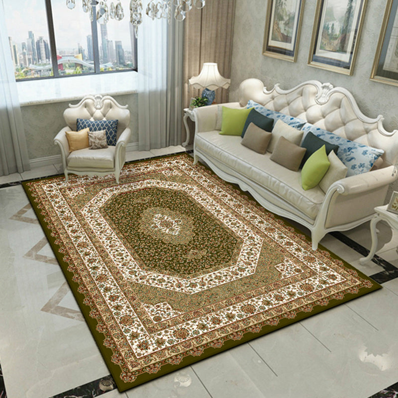 Lisslune | Nostalgia Floral Printed Rug Multicolor Synthetic Indoor Rug Non-Slip Backing Washable Rug for the Living Room